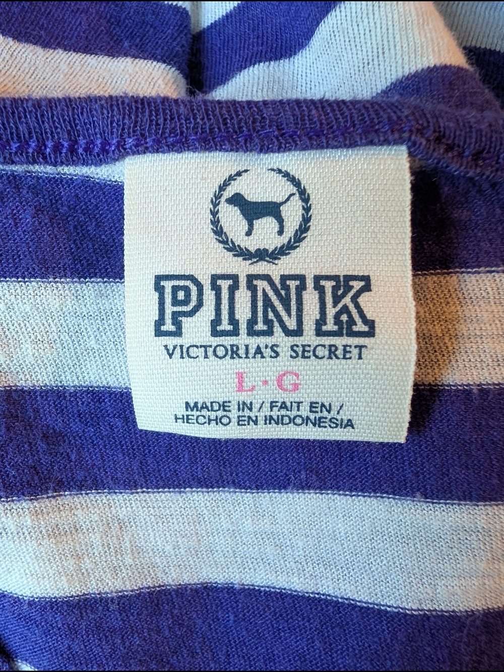 PINK Victoria's Secret Purple and White Striped Tank - Picture 4 of 7